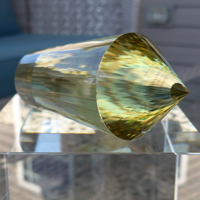 Jumbo 48 Facet Citrine Vogel Wand with Chevron Zones