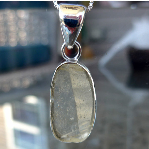 Freeform Translucent Libyan Desert Glass Pendant
