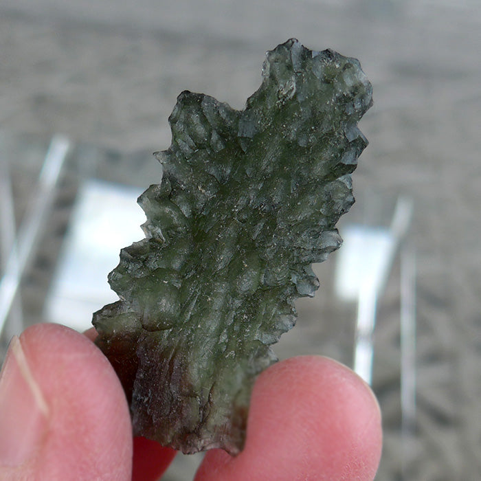 AAA Besednice Large Slim Spiky Leaf Moldavite Specimen