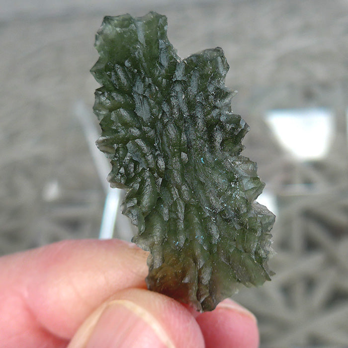 AAA Besednice Large Slim Spiky Leaf Moldavite Specimen