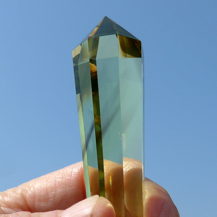 Luminous Zoned Octagonal Himalayan Citrine Vogel Wand by David Zhuang