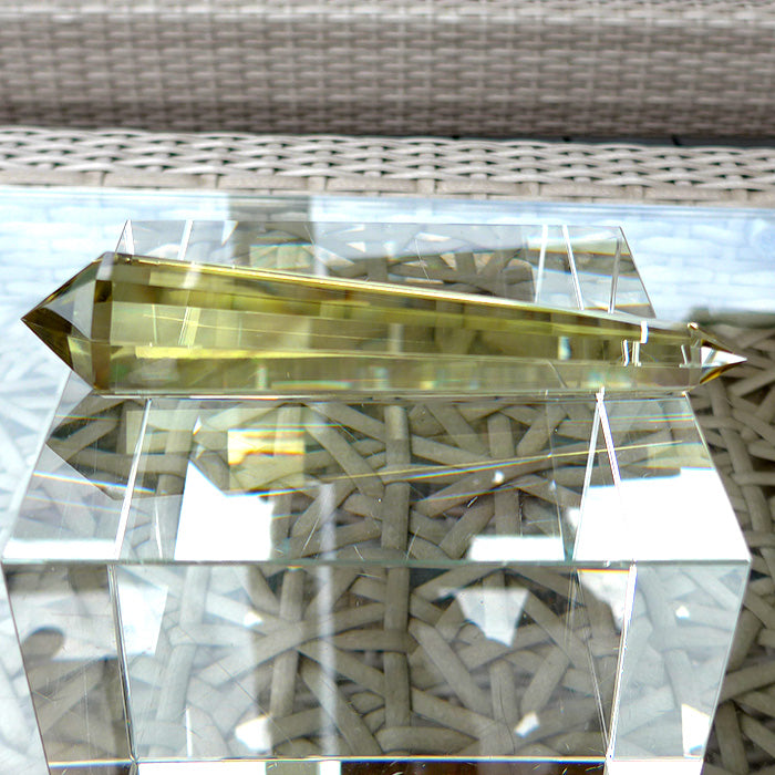 Luminous Zoned Octagonal Himalayan Citrine Vogel Wand by David Zhuang