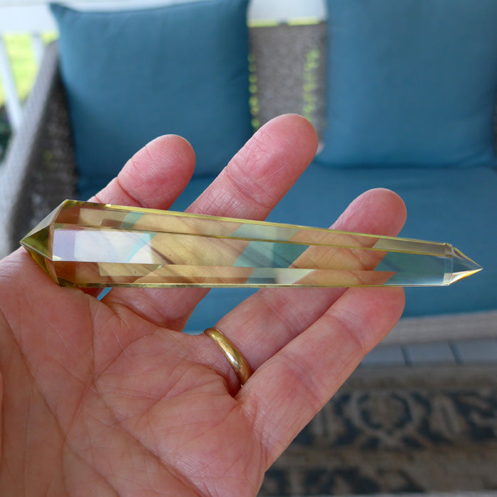 Luminous Zoned Octagonal Himalayan Citrine Vogel Wand by David Zhuang