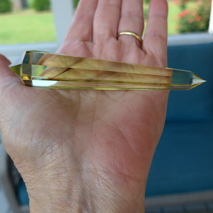 Luminous Zoned Octagonal Himalayan Citrine Vogel Wand by David Zhuang