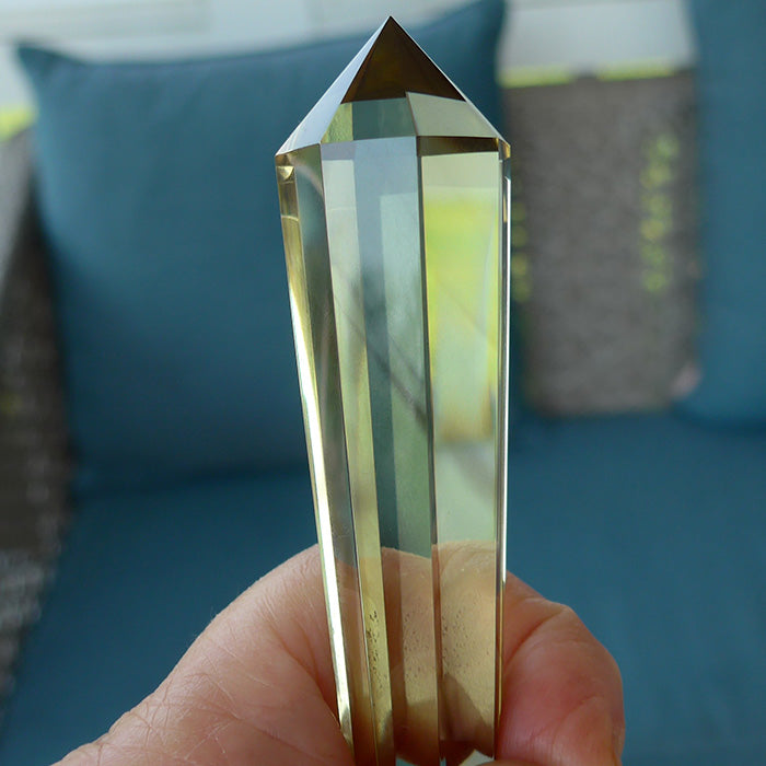 Luminous Zoned Octagonal Himalayan Citrine Vogel Wand by David Zhuang