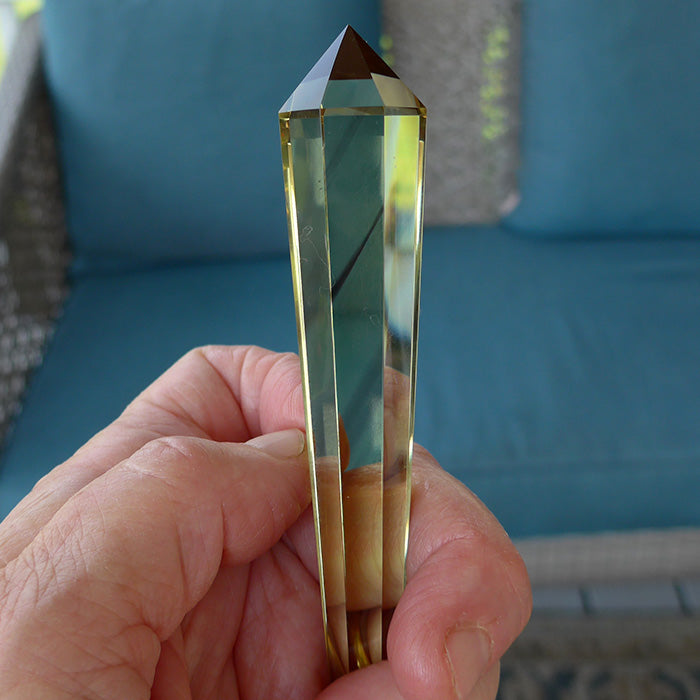 Luminous Zoned Octagonal Himalayan Citrine Vogel Wand by David Zhuang