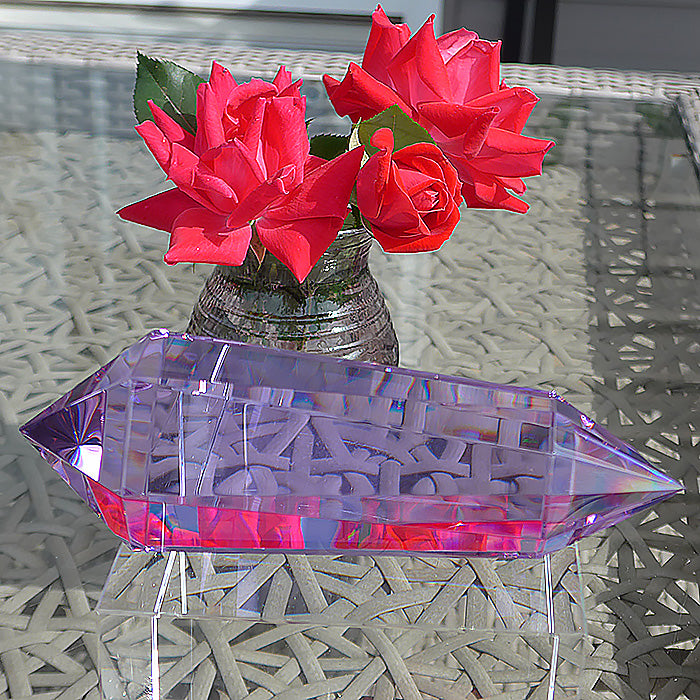 6/12 Sided Trichroic Lavender Quartz Vogel Wand by Kings Amao