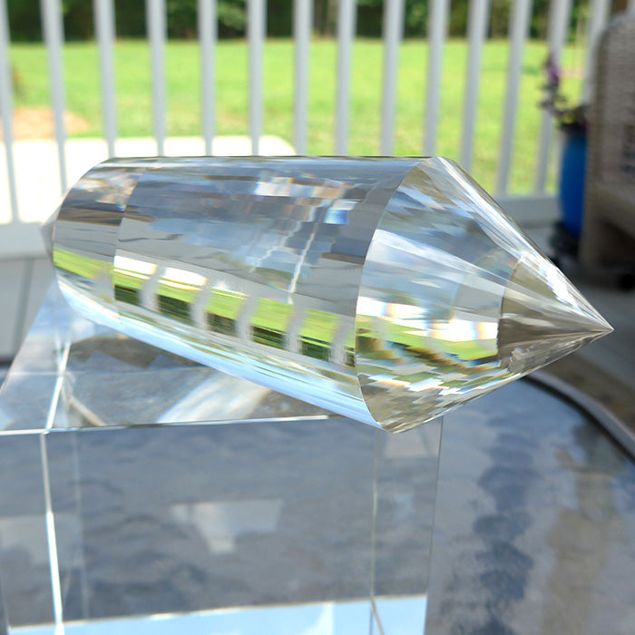 Translucent 64 Facet Himalayan Quartz Vogel Wand by David Zhuang with Phantom Veil