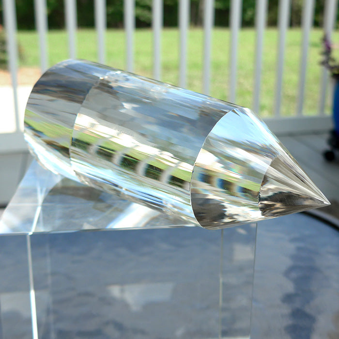 Translucent 64 Facet Himalayan Quartz Vogel Wand by David Zhuang with Phantom Veil