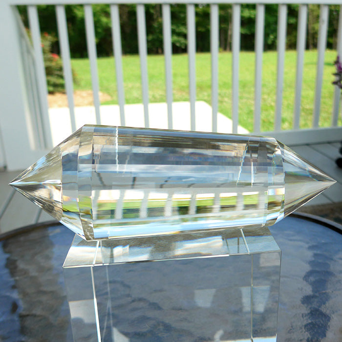 Translucent 64 Facet Himalayan Quartz Vogel Wand by David Zhuang with Phantom Veil