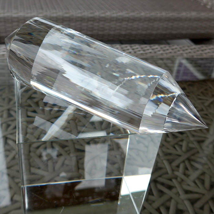 Fat 72 Sided Himalayan Quartz Vogel Wand with Blue Rutile by David Zhuang