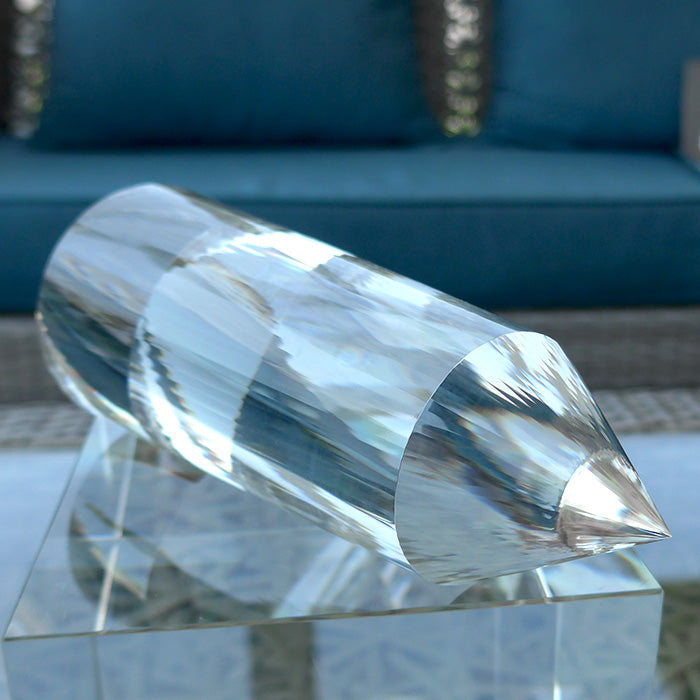 DOUBLE PRICE DROP: Scintillating 72 Facet Himalayan Quartz Kabbalistic Vogel Wand by David Zhuang