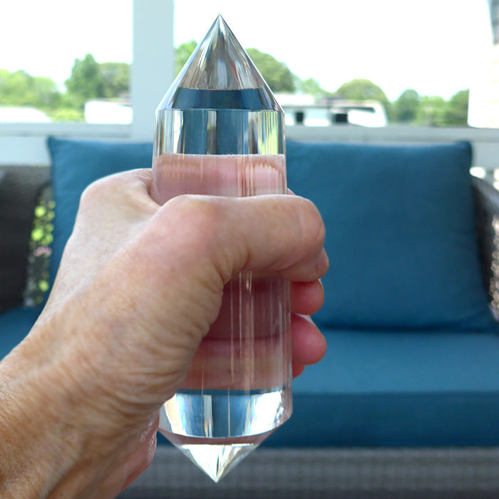 Scintillating 72 Facet Himalayan Quartz Kabbalistic Vogel Wand by David Zhuang