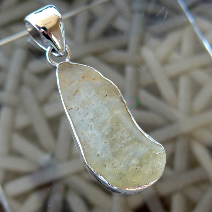 Large Long Libyan Desert Glass Freeform Pendant