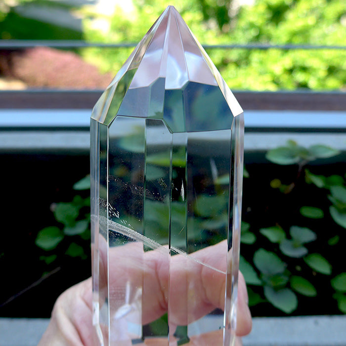 8 Sided Madagascar Quartz Vogel Wand with Chlorite by Lawrence Stoller