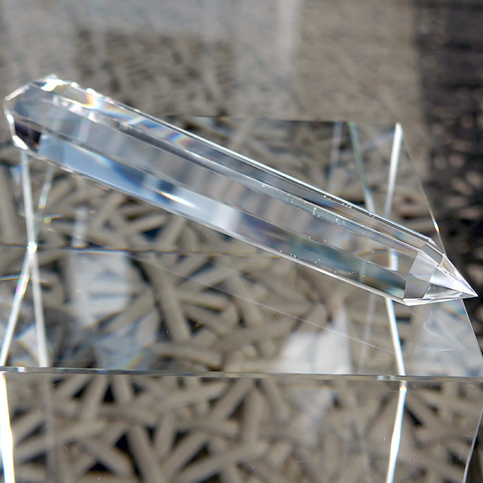 Long Slender Octagonal Himalayan Quartz Vogel Wand by David Zhuang