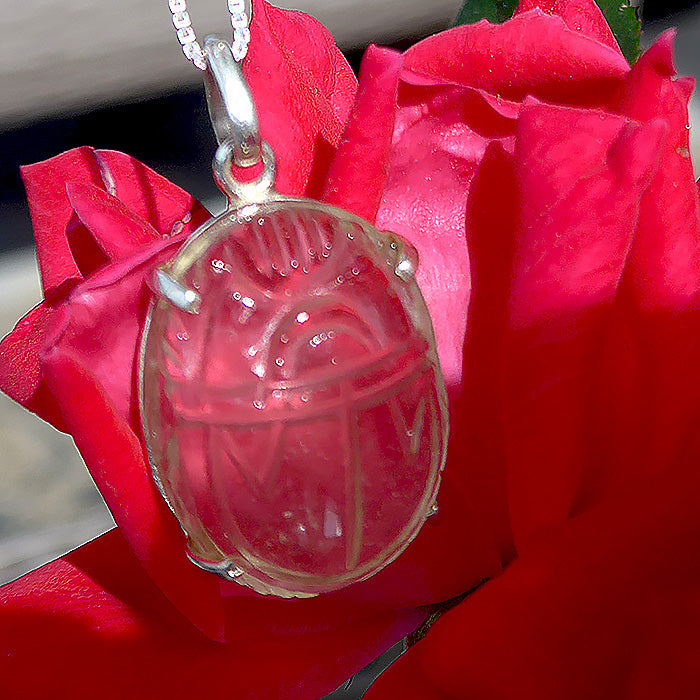 Fat Tut-Inspired Libyan Desert Glass Scarab Pendant