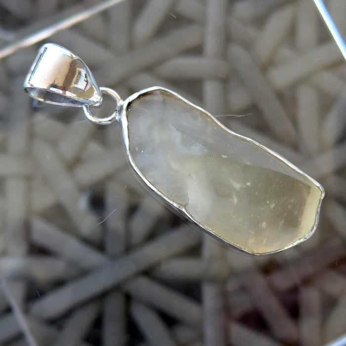 Chunky Long Freeform Libyan Desert Glass Pendant