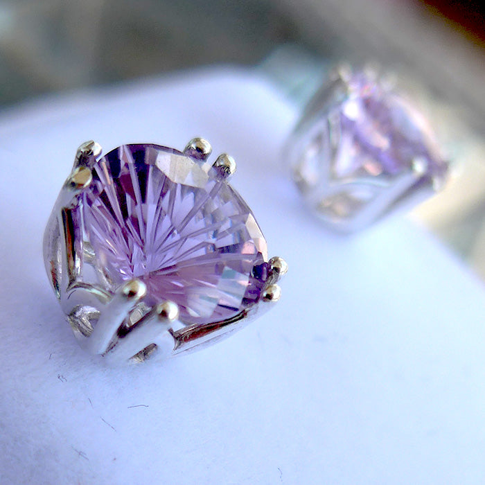 Amethyst Rich Rose de France Super Nova Stud Earrings