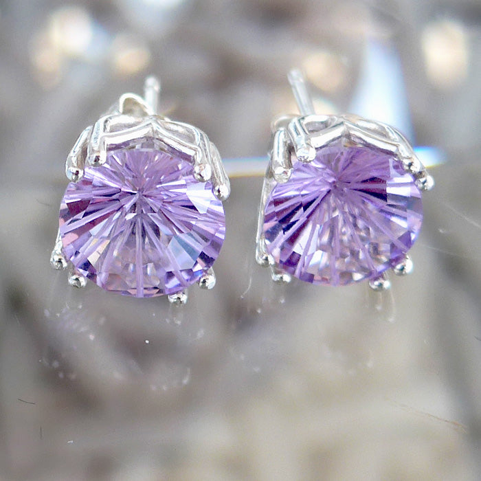 Amethyst Rich Rose de France Super Nova Stud Earrings