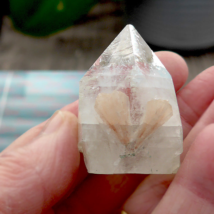 Gemmy Apophyllite Pyramid with Stilbite