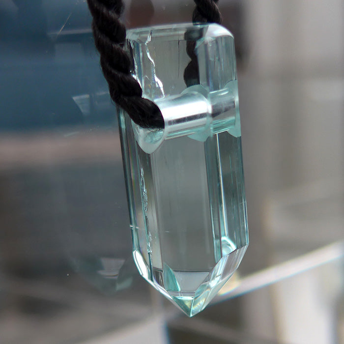 Brilliant Hexagonal AAA Aquamarine Pendant Wand by Lawrence Stoller