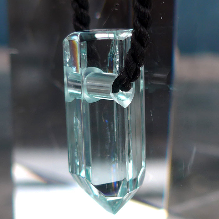 Brilliant Hexagonal AAA Aquamarine Pendant Wand by Lawrence Stoller