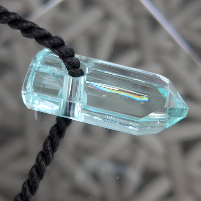 Brilliant Hexagonal AAA Aquamarine Pendant Wand by Lawrence Stoller