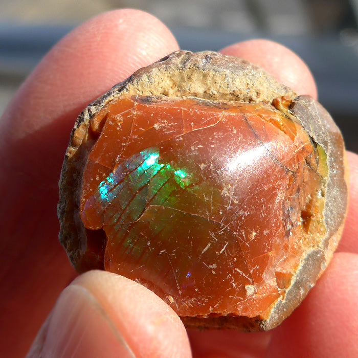 Spherical Ethiopian Orange Opal Specimen