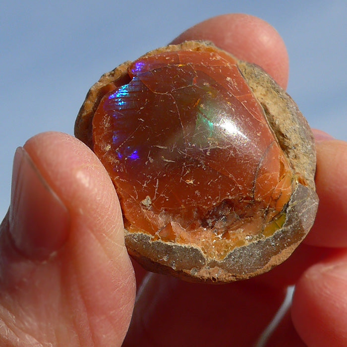 Spherical Ethiopian Orange Opal Specimen