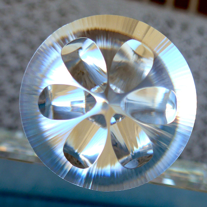 PRICE PLUNGE: Long 6 Petal Master Cut 144 Sided Vogel Phi Crystal Wand