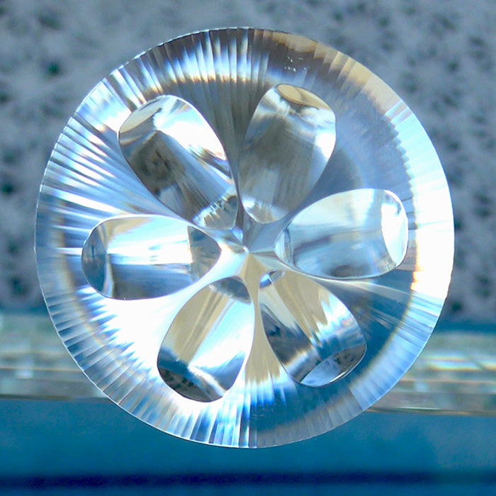 PRICE PLUNGE: Long 6 Petal Master Cut 144 Sided Vogel Phi Crystal Wand