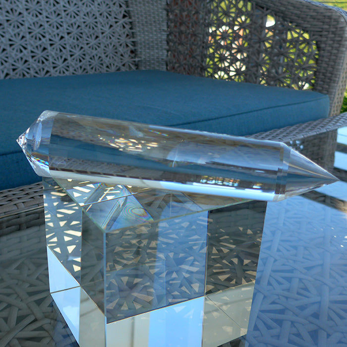 PRICE PLUNGE: Long 6 Petal Master Cut 144 Sided Vogel Phi Crystal Wand