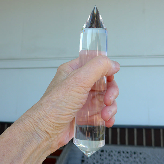 PRICE PLUNGE: Long 6 Petal Master Cut 144 Sided Vogel Phi Crystal Wand