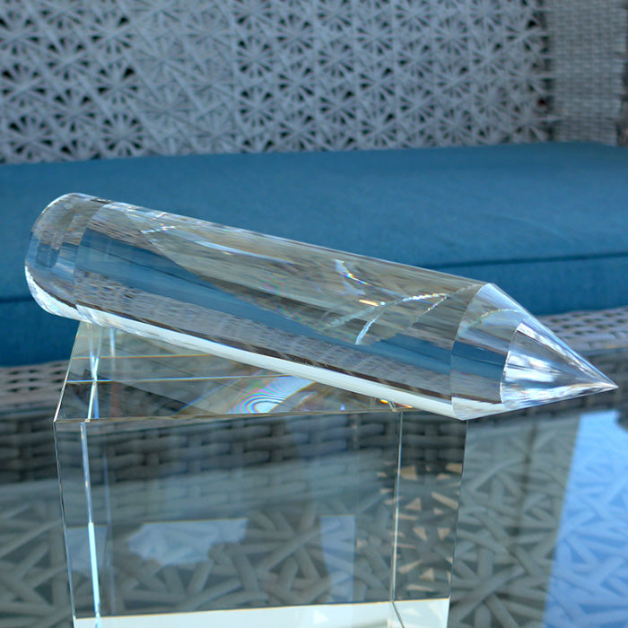 PRICE PLUNGE: Long 6 Petal Master Cut 144 Sided Vogel Phi Crystal Wand