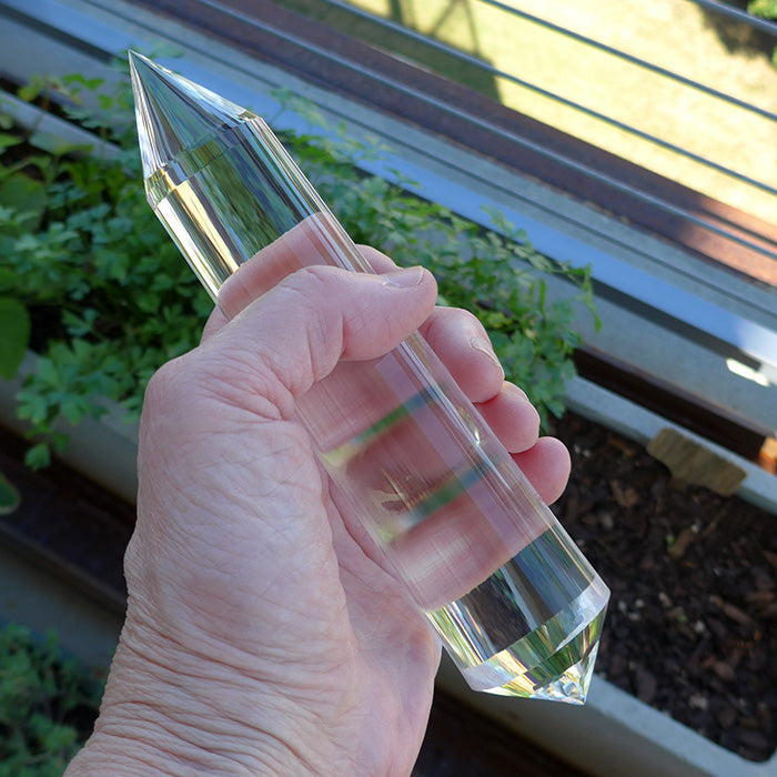 PRICE PLUNGE: Long 6 Petal Master Cut 144 Sided Vogel Phi Crystal Wand