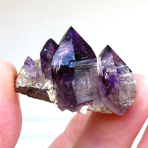 Tiny Smoky Brandberg Amethyst Quartet in Matrix