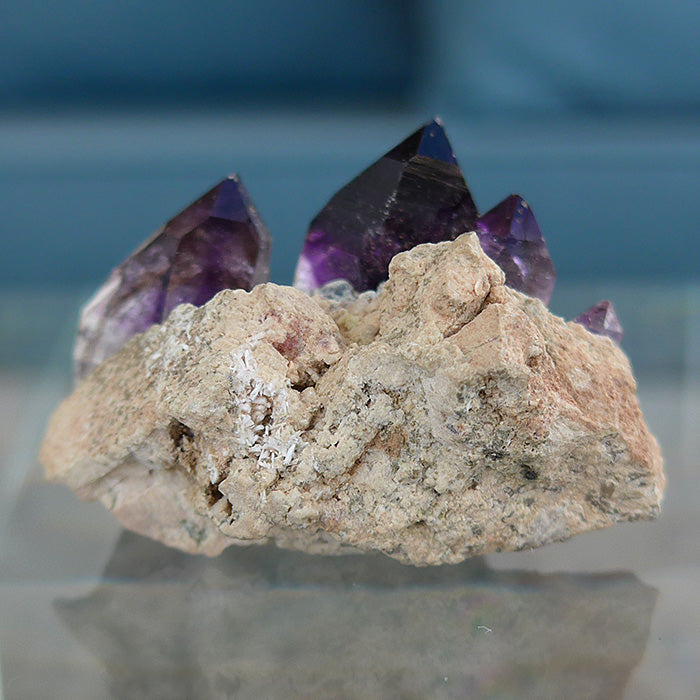 Tiny Smoky Brandberg Amethyst Quartet in Matrix