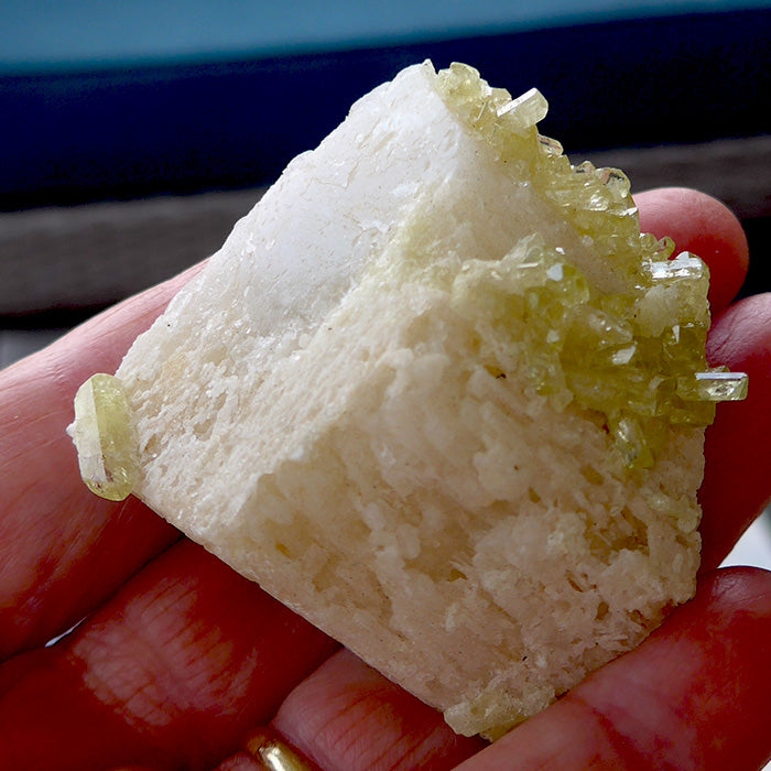 Tiny Brazilianite Gemstones on Albite Matrix