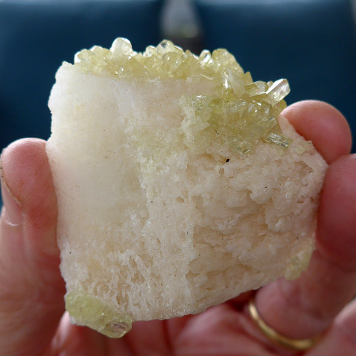 Tiny Brazilianite Gemstones on Albite Matrix
