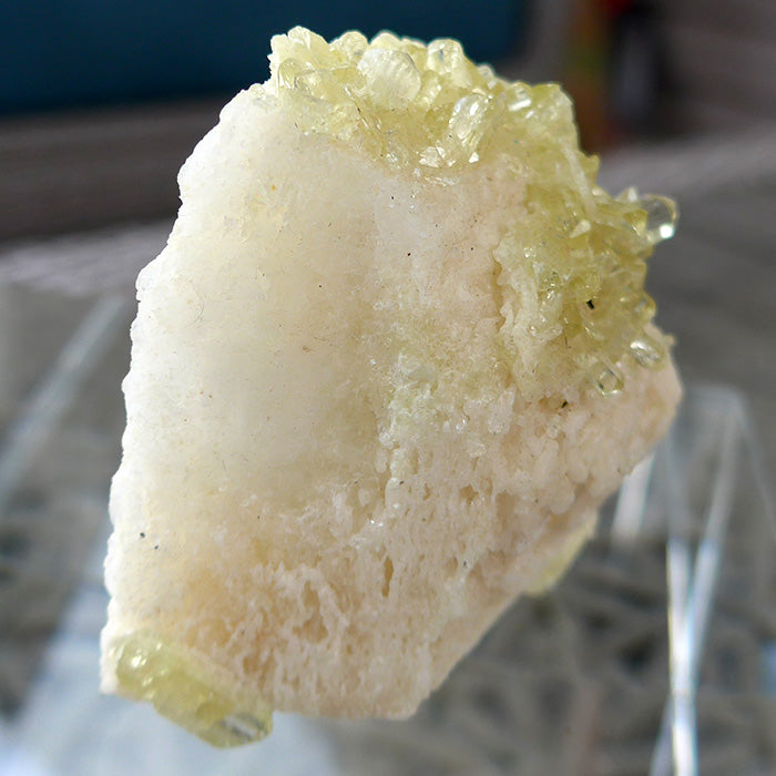 Tiny Brazilianite Gemstones on Albite Matrix