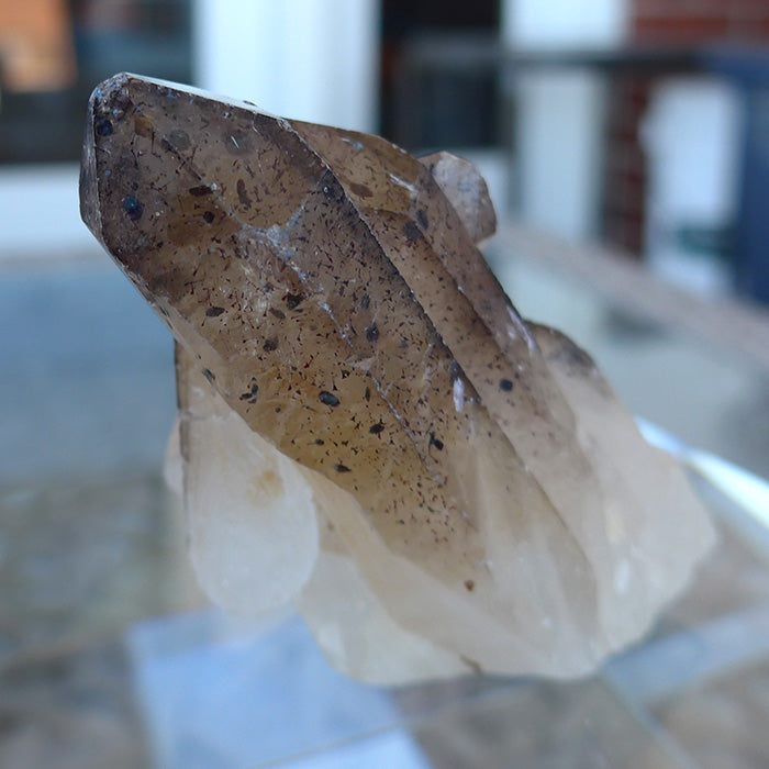 Clear Quartz and Cacoxenite Multipoint Cluster