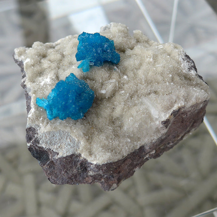 Cavansite Flowers on Heulandite Matrix