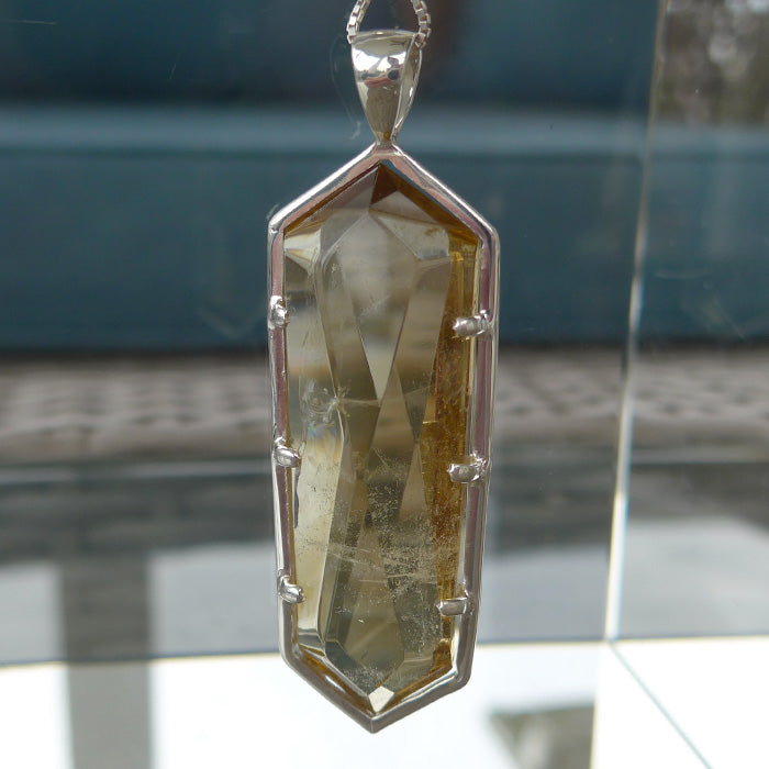 Jumbo Zambian Citrine Infinite Energy Pendant Wand by Kings Amao