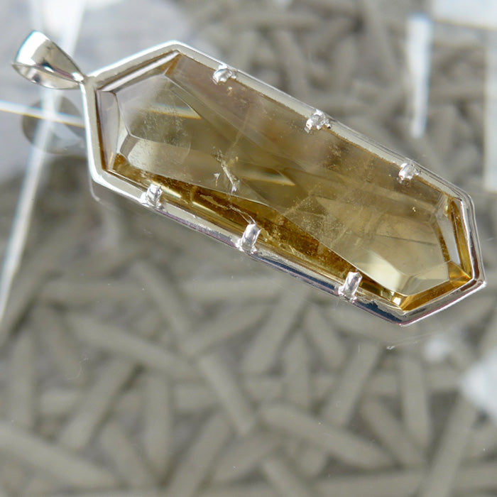 Jumbo Zambian Citrine Infinite Energy Pendant Wand by Kings Amao