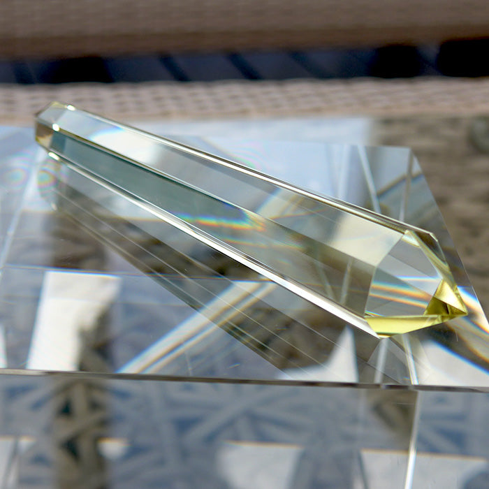 Slim Heptagonal Himalayan Citrine Vogel Wand by David Zhuang