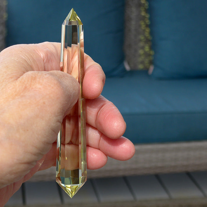 Slim Heptagonal Himalayan Citrine Vogel Wand by David Zhuang