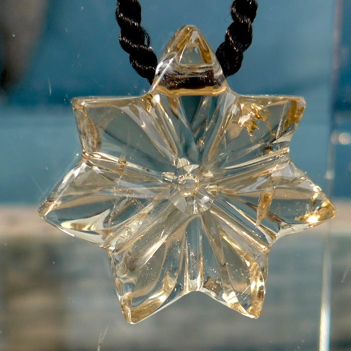 Golden Citrine Flower of Isis Pendant by Lawrence Stoller