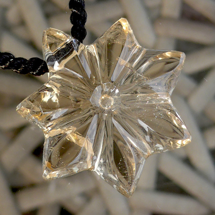 Golden Citrine Flower of Isis Pendant by Lawrence Stoller