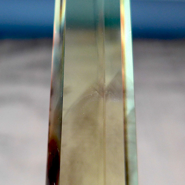 Slim Heptagonal Himalayan Phantom Citrine Vogel Wand by David Zhuang